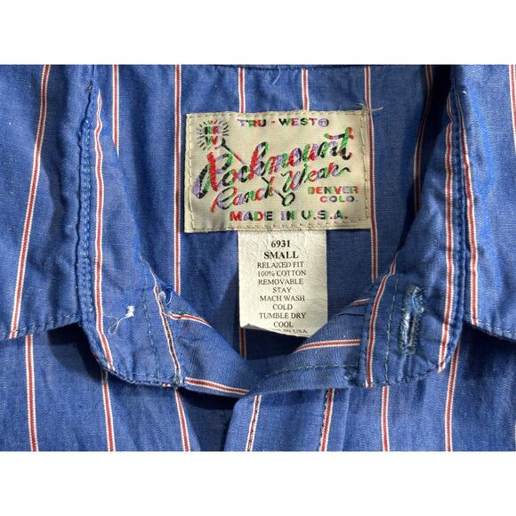 Rockmount Ranchwear Men’s Small Pearl Snap Western Shirt Vintage Cowboy USA Made - Picture 7 of 16